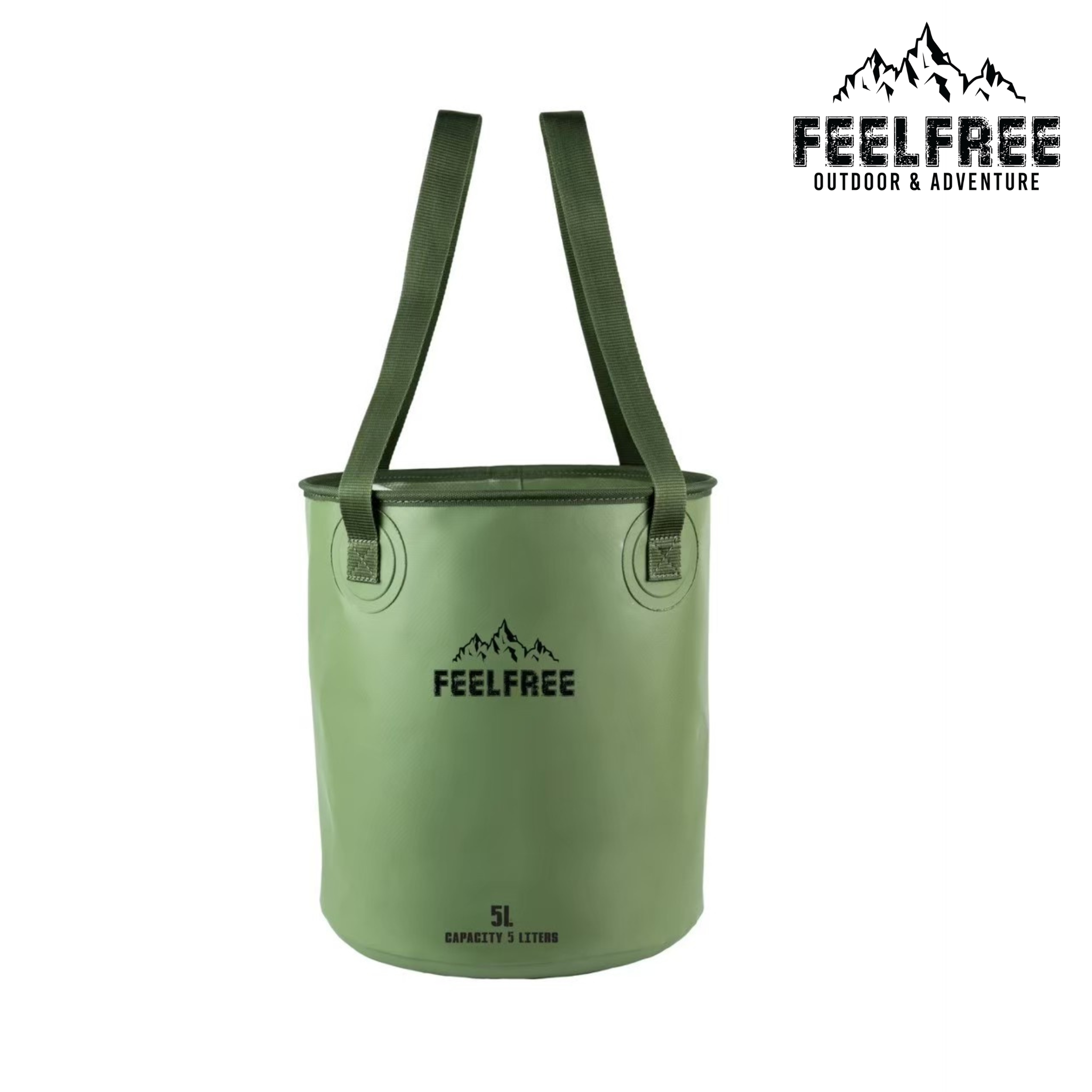 ถังน้ำพับได้แบบพกพา FEELFREE FOLDABLE WASH BASIN 5L สีเขียว_0